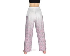 Kalhoty jóga ARTHIT, bílé, růžový dekor, II. jakost