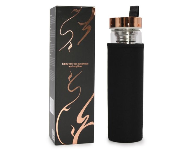 Čajová láhev z křišťálového skla s minerály - Růženín