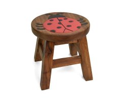 Stolička dřevěná dekor beruška
