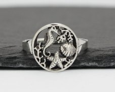 Stříbrný prsten Mořský svět