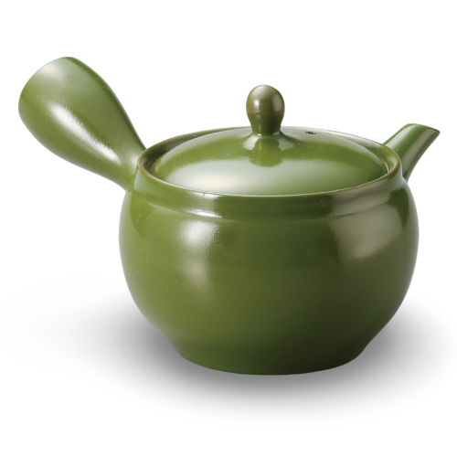 Japonská keramická konvice Kyusu plain zelená 300 ml