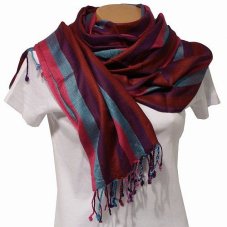 Šátek viskóza 200cm x 70cm pruhy multicolor AP