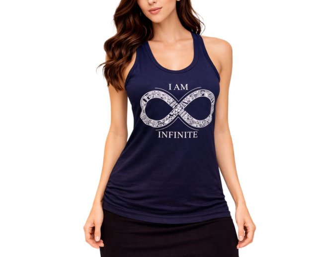 Dámské tílko I AM INFINITE, bavlna, tmavě modré - Velikost: XL