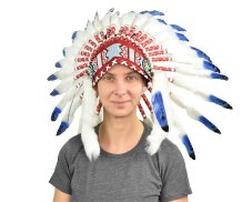 Indiánská čelenka modrobílá var. B