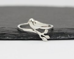 Stříbrný prsten Ptáček