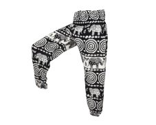 Kalhoty Joga WASTE, černé, sloni