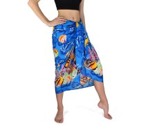 Sarong - Pareo VERADIS, světle modrý, podmořský svět