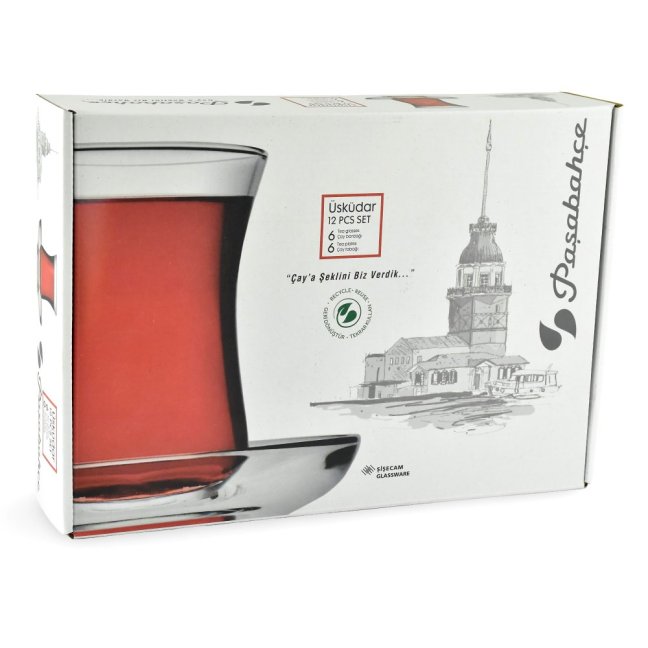 Set tureckých sklenic s podšálky " Uskudar " 12 ks