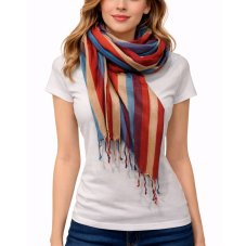 Šátek viskóza 200cm x 70cm pruhy multicolor AF