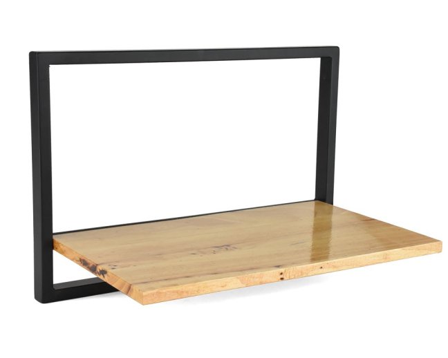 Dřevěná nástěnná police s kovovým rámem Mileson 30 x 45 cm