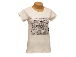 Dámské triko I AM AMBITION, bavlna, krémová