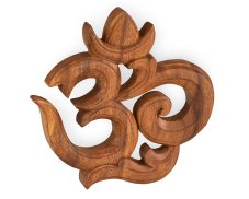 Závěsná dřevěná dekorace Óm 15 cm