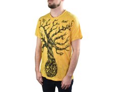 Tričko pánské krátký rukáv, SURE, Strom peace, žlutá