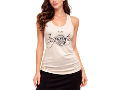 Dámské tílko I AM INSPIRATION, bavlna, krémové