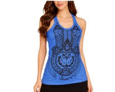 Tílko SURE, hamsa lotos, bavlna, modrá