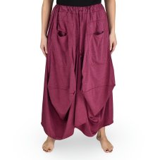 Sukně dlouhá YANI s kapsami, jednobarevná, purpurová