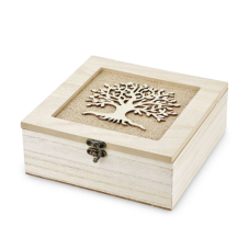 Dřevěný box na čaje, 4 přihrádky