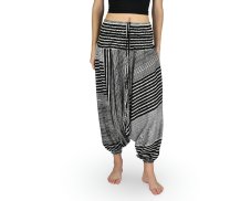 Harémové kalhoty aladin NATSU, pruhy, černá, II. jakost