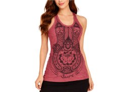 Tílko SURE, hamsa lotos, bavlna, vínová