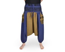 Harémové kalhoty aladin PATHA DUO, modro - hořčicová