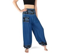 Kalhoty jóga MAHATI, modré, sloni