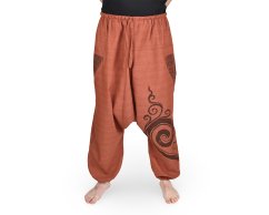 Harémové kalhoty aladin DYAMI, cihlová červená, spirála