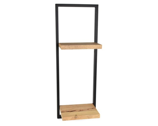Dřevěná nástěnná police s kovovým rámem Mileson 70 x 25 cm
