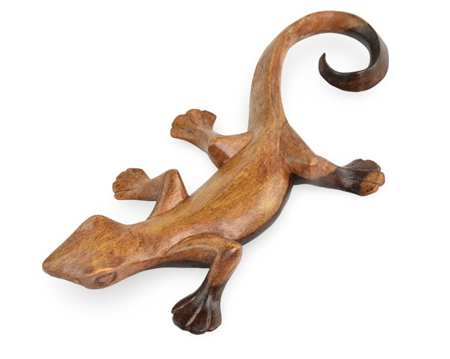 Dřevěná dekorace Ještěrka - 20 cm - var. H Dřevěná dekorace Ještěrka - 20 cm - var. H