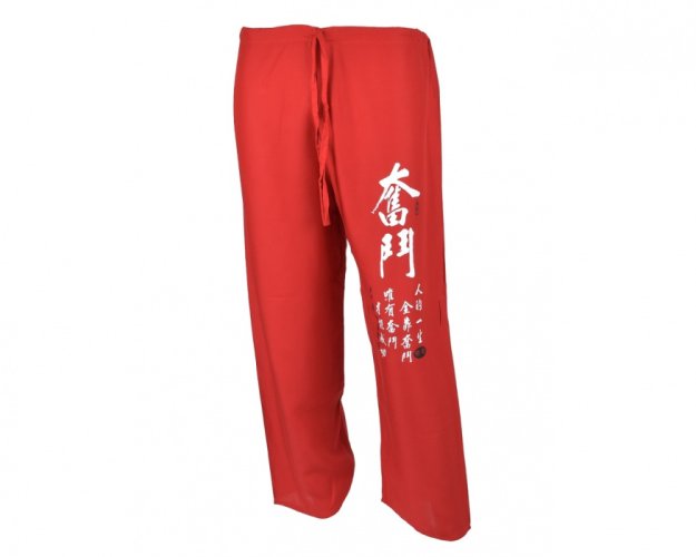 Kalhoty Nippon dlouhé, bavlna, červené, souboj