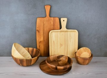 Mísy, prkénka, podnosy - Materiál - Dřevo