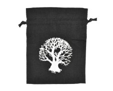 Dárkový stahovací pytlíček Strom života - černý - 11 x 14 cm