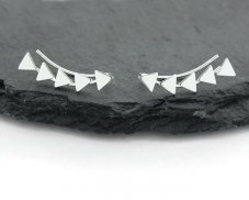 Stříbrné minimalistické náušnice, Šipky, 24 mm