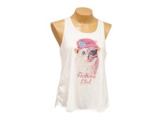 Dámské tílko Yoga, polyester, krémové, kočičí babička