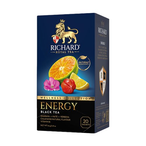 Černý aromatizovaný čaj Richard Energy (20 sáčků) 34 g