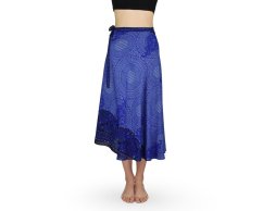 Zavinovací sukně NORIO, modrá, modré květy