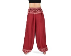 Kalhoty jóga MAHATI, červené, sloni v kolečku