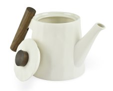 Porcelánová konvice Blanca, bílá, dřevěná úchytka, 1200 ml