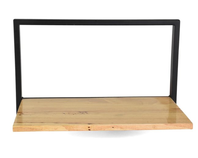 Dřevěná nástěnná police s kovovým rámem Mileson 30 x 45 cm