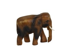 Dřevěná soška Slon dlouhověkosti 10 cm