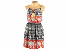 Dámské šaty Anong, sloni, červené