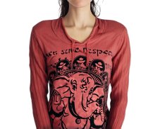 Tričko dlouhý rukáv SURE, Baby Ganesh, červené, vel. L