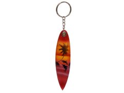 Klíčenka dřevo, Hawai surf červený s palmou