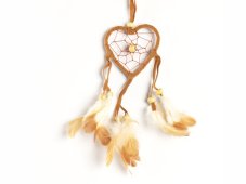 Lapač snů Srdce 6,5 cm hnědý