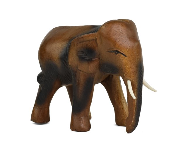 Dřevěná soška Slon dlouhověkosti 14 cm