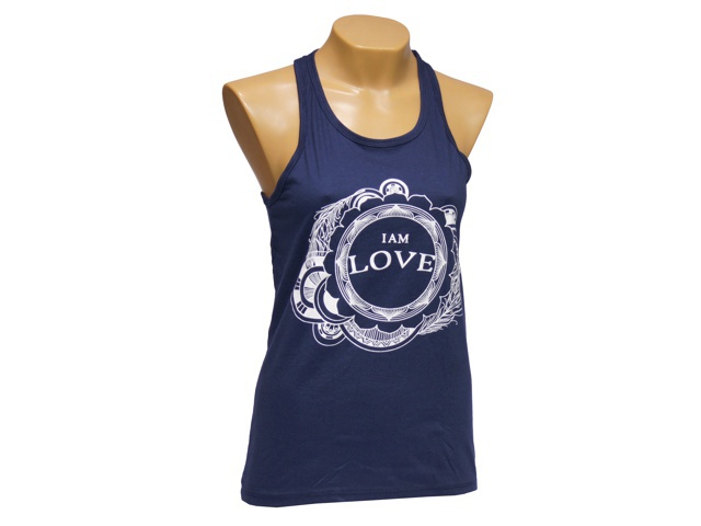 Dámské tílko I AM LOVE, bavlna, tmavě modré - Velikost: M
