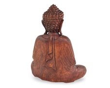 Dřevěná soška Buddha 30 cm tmavá - Dhyana Mudra - meditace - II. jakost