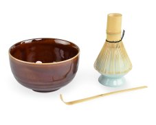 Japonská souprava Matcha set Uzu hnědá