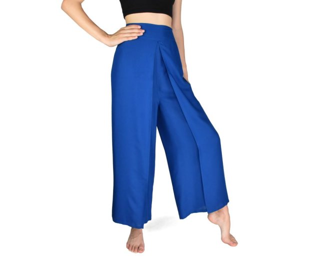 Kalhoty jóga open NUTCHA, modré - Velikost: M/L