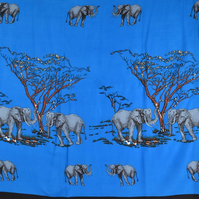 Sarong - Pareo REN, sloni, modrá