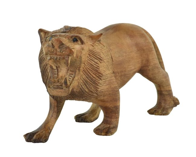 Dřevěná soška Lev 11 cm - varianta D